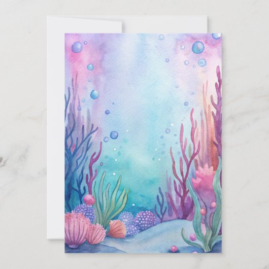Onder het zee schattige schildpad paarse roze baby kaart (Achterkant)