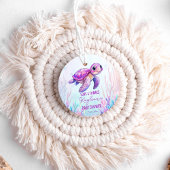Onder het zee schattige schildpad roze baby shower bedankjes labels