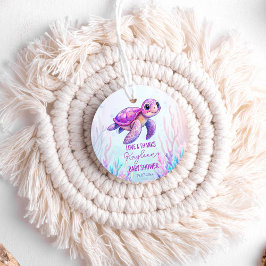 Onder het zee schattige schildpad roze baby shower bedankjes labels