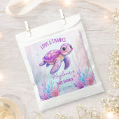 Onder het zee schattige schildpad roze baby shower bedankzakje (Geknipt)