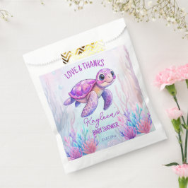 Onder het zee schattige schildpad roze baby shower bedankzakje