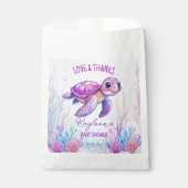 Onder het zee schattige schildpad roze baby shower bedankzakje (Voorkant)