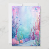 Onder het zee schattige schildpad roze paarse verj kaart (Achterkant)