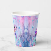 Onder het zee schattige schildpad roze paarse verj papieren bekers (Rechts)