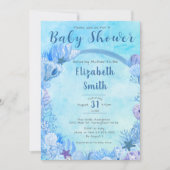 Onder het Zee Schattigee Blue Boy's Baby shower Kaart (Voorkant)