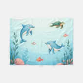 Onder het Zee Schattigee Kinderen Fleece Deken (Voorkant (Horizontaal))