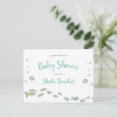 Onder het Zee Schattigee Oceaan Baby shower Invita Briefkaart (Staand voorkant)