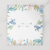 Onder het Zee Schattigee Oceaan Dieren Food Place  Plaatskaartje (Buitenkant ongevouwen)