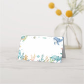 Onder het Zee Schattigee Oceaan Dieren Food Place  Plaatskaartje (Voorkant)