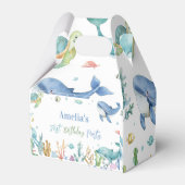Onder het Zee Schattigee Oceaan Dieren Verjaardag Bedankdoosjes (Achterkant)