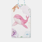 Onder het Zee Schattigee Oceaan Dieren Verjaardag  Cadeaulabel (Achterkant)