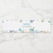 Onder het Zee Schattigee Oceaan Dieren Verjaardag Waterfles Etiket (Enkel label)