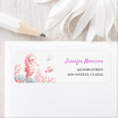 Onder het Zee Schattigee Ocean Pink Girl Adreslabe Etiket (Insitu)