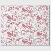 Onder het Zee Schattigee zeedieren Patroon Print Cadeaupapier (Vlak)