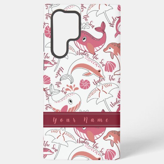 Onder het Zee Schattigee zeedieren Patroon Print Samsung Galaxy Hoesje (Achterkant)
