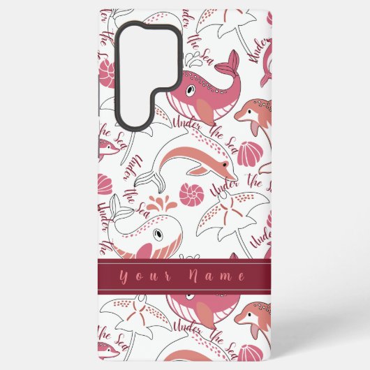 Onder het Zee Schattigee zeedieren Patroon Print Samsung Galaxy Hoesje (Achterkant)