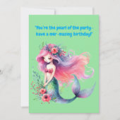 Onder het Zee Schattigee Zeemeermin Verjaardag Wen Kaart (Voorkant)