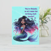 Onder het Zee Schattigee Zeemeermin Verjaardag Wen Kaart (Staand voorkant)
