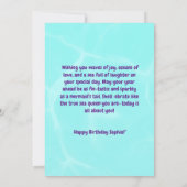 Onder het Zee Schattigee Zeemeermin Verjaardag Wen Kaart (Achterkant)