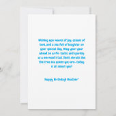 Onder het Zee Schattigee Zeemeermin Verjaardag Wen Kaart (Achterkant)