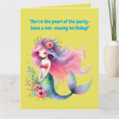 Onder het Zee Schattigee zeemeermin verjaardagsfot Kaart (Voorkant)