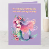 Onder het Zee Schattigee zeemeermin verjaardagsfot Kaart (Voorkant)