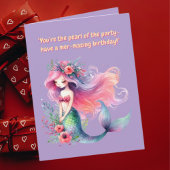 Onder het Zee Schattigee zeemeermin verjaardagsfot Kaart