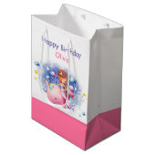 Onder het Zee, Schattigee zeemeerminverjaardag Medium Cadeauzakje (Voorkant Gekanteld)