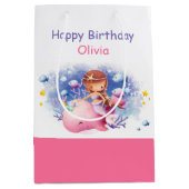 Onder het Zee, Schattigee zeemeerminverjaardag Medium Cadeauzakje (Voorkant)