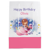 Onder het Zee, Schattigee zeemeerminverjaardag Medium Cadeauzakje (Achterkant)