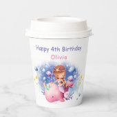 Onder het Zee, Schattigee zeemeerminverjaardag Papieren Bekers (Achterkant)