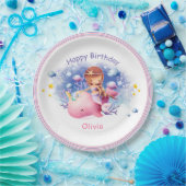 Onder het Zee, Schattigee zeemeerminverjaardag Papieren Bordje (Feest)