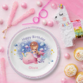 Onder het Zee, Schattigee zeemeerminverjaardag Papieren Bordje (Feest)