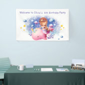 Onder het Zee, Schattigee zeemeerminverjaardag Spandoek (Beurs)