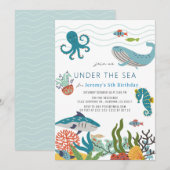 Onder het Zee Scheppen Mariene Levensdag Kaart (Voorkant / Achterkant)