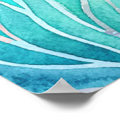 Onder het zee schildpad aqua blauw baby shower bac poster (Hoek)