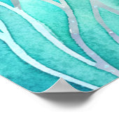 Onder het zee schildpad aqua blauw baby shower bac poster (Hoek)