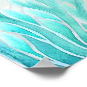 Onder het zee schildpad aqua blauw baby shower wel poster (Hoek)