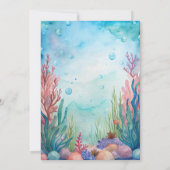 Onder het zee schildpad aqua blue twins verjaardag kaart (Achterkant)