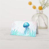 Onder het zee schildpad blauw baby shower dank u plaatskaartje (Achterkant)