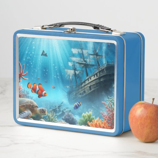 Onder het zee, schildpad, koraal, schip, clownvis (In situ)