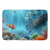 Onder het zee, schildpad, koraal, schip, clownvis badmat (Voorkant)
