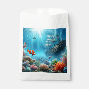 Onder het zee, schildpad, koraal, schip, clownvis bedankzakje
