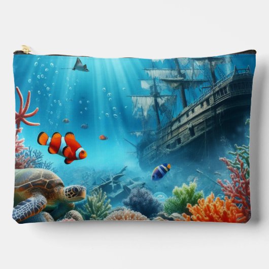 Onder het zee, schildpad, koraal, schip, clownvis etui (Voorkant)