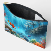 Onder het zee, schildpad, koraal, schip, clownvis etui (Open)