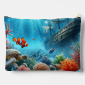 Onder het zee, schildpad, koraal, schip, clownvis etui (Achterkant)