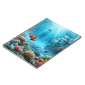 Onder het zee, schildpad, koraal, schip, clownvis notitieboek (Linkerzijde)