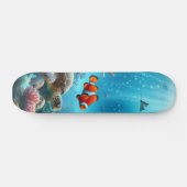 Onder het zee, schildpad, koraal, schip, clownvis persoonlijk skateboard (Horizontaal)