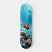 Onder het zee, schildpad, koraal, schip, clownvis persoonlijk skateboard (Voorkant)