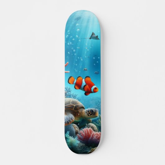 Onder het zee, schildpad, koraal, schip, clownvis persoonlijk skateboard (Voorkant)